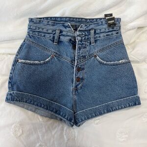 NWT Abercrombie size 26 high waisted button fly Jean shorts